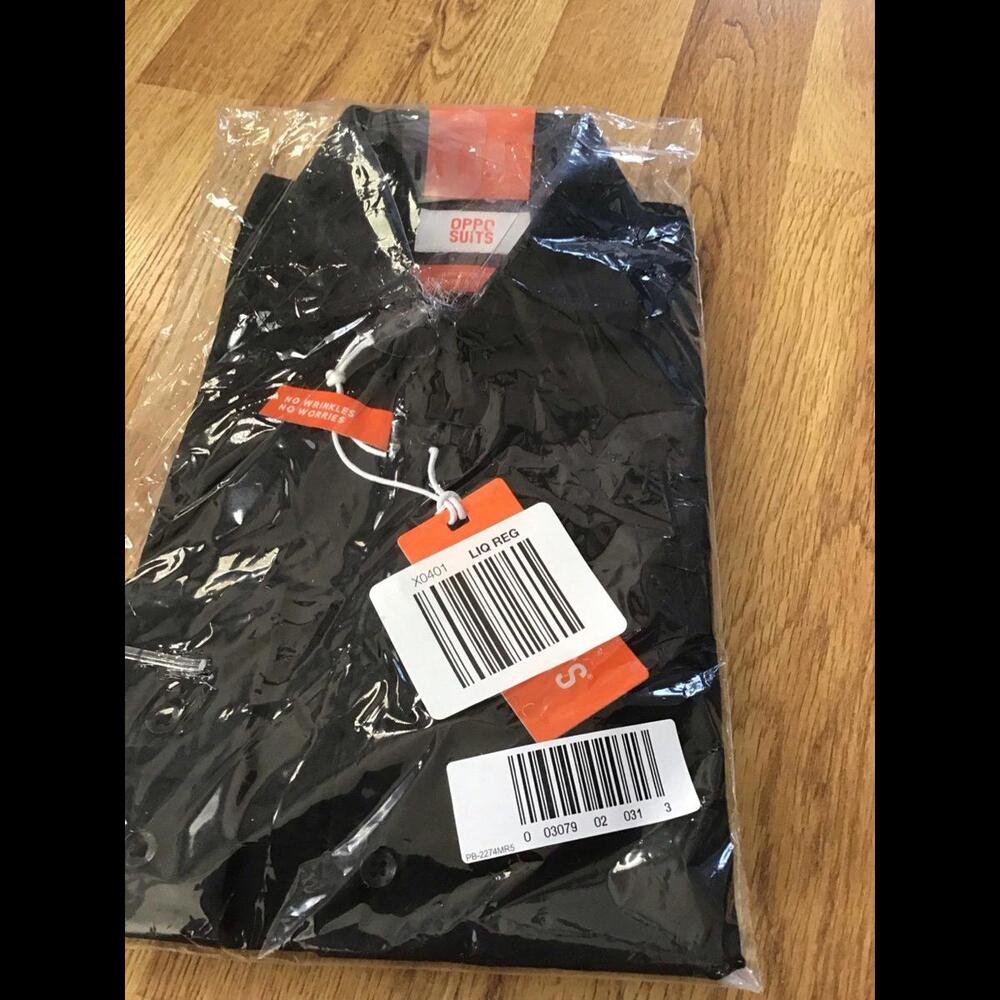 Opposuits boys dress shirt, new, spread collar, long sleeve, black, 14